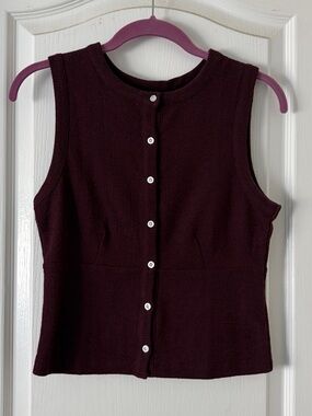 Madewell Burgundy Button Up Top
